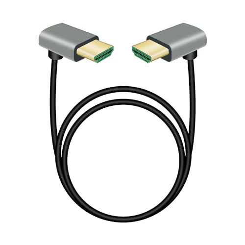 RIIEYOCA 90 Grad abwärts gewinkelter HDMI-Stecker auf 90 Grad abwärts gewinkelter HDMI-Stecker, 48Gbps High Speed 2.1 unterstützt 8K@60Hz, ARC, 3D für DVR, HDTV（1M） von RIIEYOCA