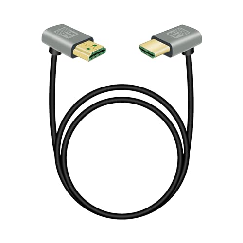 RIIEYOCA 90 Grad nach oben gewinkelter HDMI-Stecker auf 90 Grad nach unten gewinkelter HDMI-Stecker, 48Gbps High Speed 2.1 unterstützt 8K@60Hz, ARC, 3D für DVR（1M） von RIIEYOCA
