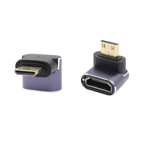 RIIEYOCA 90 Grad nach unten Winkel 8K Mini HDMI zu HDMI Adapter,48Gbps High Speed 2.1 Extender Mini HDMI Stecker zu HDMI Buchse Adapter 8K 4K mit LED Lichter für Laptop,Kameras,DSLR,2PCS RIIEYOCA 90 Grad nach unten Winkel 8K Mini HDMI zu HDMI Adapter,48Gbps High Speed 2.1 Extender Mini HDMI Stecker zu HDMI Buchse Adapter 8K 4K mit LED Lichter für Laptop,Kameras,DSLR,2PCS von RIIEYOCA