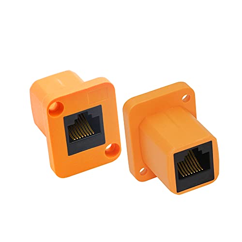 RIIEYOCA Ethernet Buchse,D Typ Modul rj45 Buchse, Ethernet Adapter Cat6 Panel Mount Buchse/Buchse Erweiterung LAN-Netzwerkanschluss，für Comput, Laptops, Router, 2 Stück von RIIEYOCA