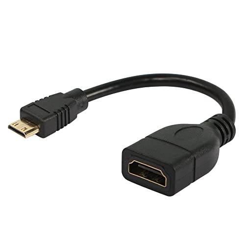 RIIEYOCA Mini HDMI zu HDMI Kable, Mini HDMI Stecker auf HDMI Buchse Adapter Kable Unterstützt 1080P Full HD,3D, für Tablet, Kamera, Grafikkarte, 15cm von RIIEYOCA