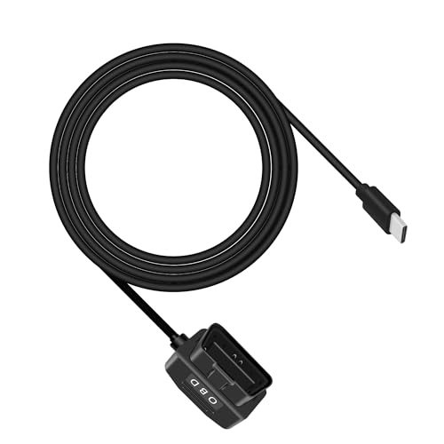 RIIEYOCA OBD zu USB DashCam Kabel, USB C zu OBD2 Hardwire Adapter mit Switch Button Connector Kompatibel mit Elektrofahrzeugen (11,5ft / 3,5m, USB C) von RIIEYOCA