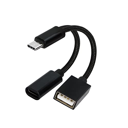 RIIEYOCA USB C Splitter Y Kabel mit USB C Buchse und USB A Buchse, 2 Ports USB Ladestrom Verlängerungskabel 11cm von RIIEYOCA
