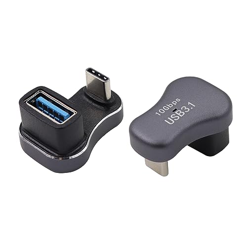 RIIEYOCA USB-C-auf-USB-3.1-U-Typ-Adapter, unterstützt 4K @ 60 Hz, OTG 10 Gbit/s, Hi-Speed-Übertragung, USB-A-Buchse auf Typ-C-Stecker, kompatibel mit Typ-C-Handys (2er-Pack) von RIIEYOCA