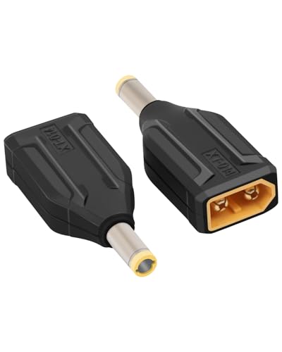 RIIEYOCA XT60 auf DC5525 Adapter, XT60 Stecker auf Stecker DC5525 Stecker ohne Kabel Adapter für RC Auto, FPV Drohne, LiPo Akku, Laptop Netzteile, etc (2PCS) von RIIEYOCA