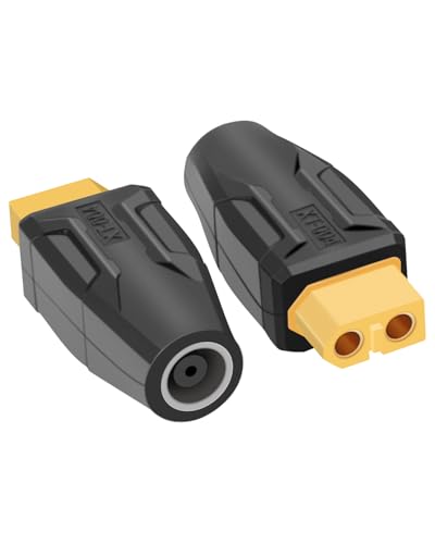 RIIEYOCA XT60 auf DC7909 Adapter, XT60 Buchse auf Buchse DC7909 kein Kabel Adapter für RC Auto, FPV Drohne, LiPo Akku, Laptop Netzteile, etc (2PCS) von RIIEYOCA