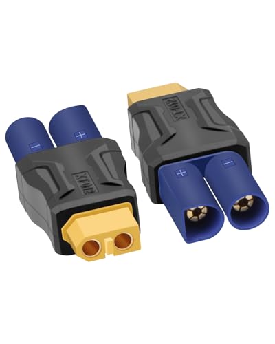RIIEYOCA XT60 auf EC5 Stecker, XT60 Buchse auf Buchse EC5 Stecker ohne Kabeladapter für RC Auto, FPV Drohne, LiPo Akku, Laptop Netzteile, etc (ff) von RIIEYOCA