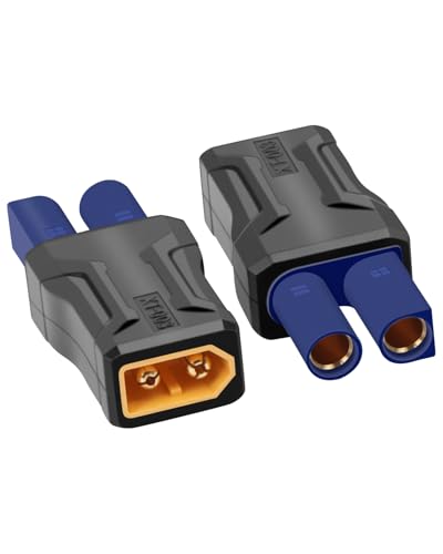RIIEYOCA XT60 auf EC5 Stecker, XT60 Stecker auf Stecker EC5 Stecker ohne Kabeladapter für RC Auto, FPV Drohne, LiPo Akku, Laptop Netzteile, etc (mm) von RIIEYOCA