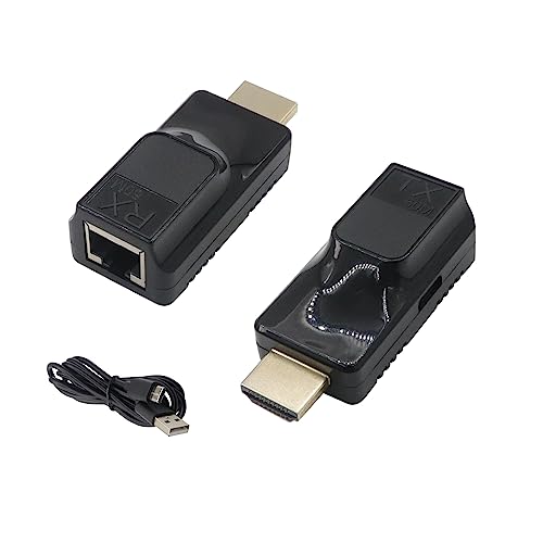 RIIYOCA HDMI Extender, 196ft HDMI Repeater zu RJ45 Ethernet Kabel Konverter über Cat 5e/6 ，Automatische Kompatibilität mit 1080P/720P/567P[1 Paar] von RIIEYOCA
