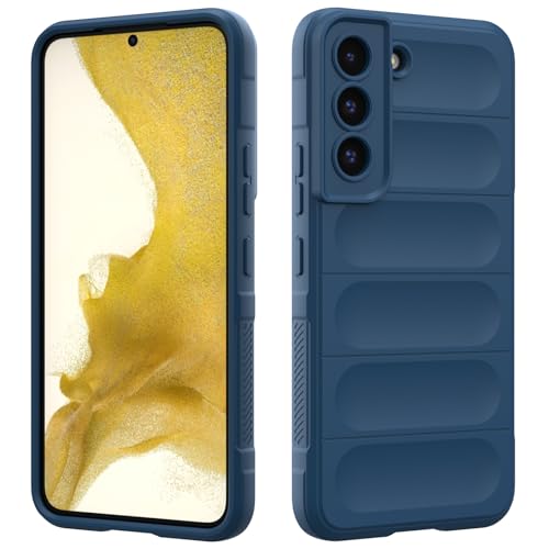 Hülle Kompatibel mit Samsung Galaxy S22, Silikon Hülle Weicher Berühren, Kratzfestes Stoßfest Handyhülle, Rundumschutz Schutzhülle mit Kameraschutz (Dunkelblau) von RIIMUHIR
