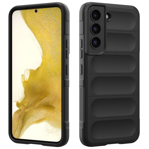 Hülle Kompatibel mit Samsung Galaxy S22, Silikon Hülle Weicher Berühren, Kratzfestes Stoßfest Handyhülle, Rundumschutz Schutzhülle mit Kameraschutz (Schwarz) von RIIMUHIR