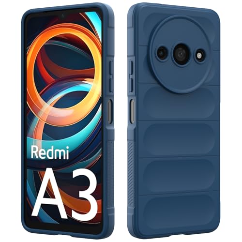 RIIMUHIR Hülle Kompatibel mit Xiaomi Redmi A3, Silikon Hülle Weicher Berühren, Kratzfestes Stoßfest Handyhülle, Rundumschutz Schutzhülle mit Kameraschutz (Dunkelblau) von RIIMUHIR