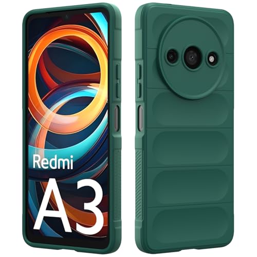 RIIMUHIR Hülle Kompatibel mit Xiaomi Redmi A3, Silikon Hülle Weicher Berühren, Kratzfestes Stoßfest Handyhülle, Rundumschutz Schutzhülle mit Kameraschutz (Dunkelgrün) von RIIMUHIR