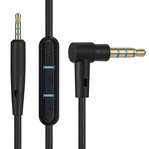 Replacement Audio Cable Cord,Extension Wire for Bose QuietComfort QC25 QC35 Headphones with in line Mic Volume Control (Black) von RIIMUHIR