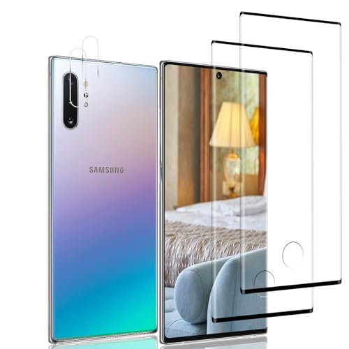 Schutzfolie Panzerfolie Samsung Galaxy Note 10, Fingerabdruck Kostenlos, Blasenfrei, 9H Härte Kameraschutz, Ultra-HD Displayschutzfolie, 2 Stück Schutzfolie und 2 Stück Kameraschutz von RIIMUHIR