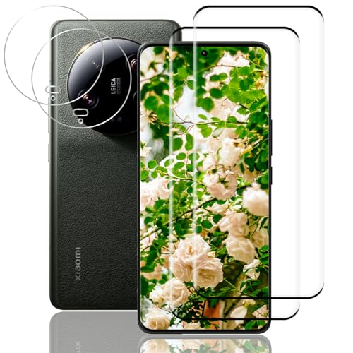 Schutzfolie Panzerfolie Xiaomi 13 Ultra, Fingerabdruck Kostenlos, Blasenfrei, 9H Härte Kameraschutz, Ultra-HD Displayschutzfolie, 2 Stück Schutzfolie und 2 Stück Kameraschutz von RIIMUHIR