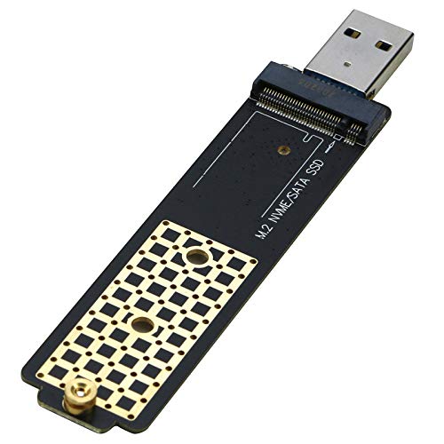 M.2 auf USB Adapter, RIITOP M2 NVMe SSD auf USB 3.1 Kartenleser Kompatibel mit NVMe (PCI-e) & B+M Key (SATA) SSD von RIITOP