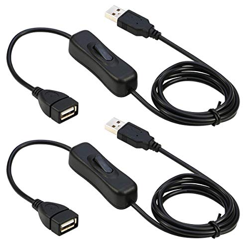 RIITOP USB-Verlängerungskabel mit An- / Ausschalter, unterstützt Daten und Stromzufuhr, 1 m, kompatibel mit USB-Headset, USB-Schreibtischlampe, USB-Ventilator, LED-Streifen von RIITOP