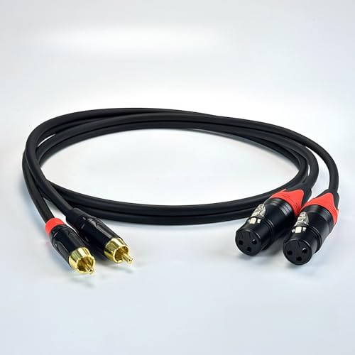 RIKYJIC XLR-Stecker auf Buchse, Mikrofonkabel, 3,5 mm, 6,5 mm, Cinch-Adapter, Audio-Kabel (10 m, Dual XLR F-Dual RCA M) von RIKYJIC