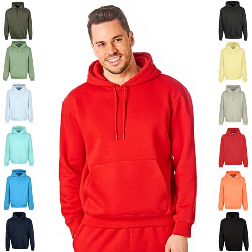 RIPT Essentials RCSWT763 Herren Kapuzen-Soft-Touch-Loungewear-Hoodie-Sweatshirt-Oberteil, Rot, XL von RIPT