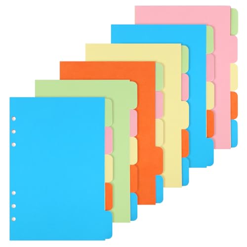 30 Blätter / 6 Sets A5 Ordner Trennblätter, 5 Farbige Trennblätter A5 6 Löcher, 21x15cm Ordner Register, Register A5 für Ringbuch, Planer, Notizbuch 30 Blätter / 6 Sets A5 Ordner Trennblätter, 5 Farbige Trennblätter A5 6 Löcher, 21x15cm Ordner Register, Register A5 für Ringbuch, Planer, Notizbuch von RISF