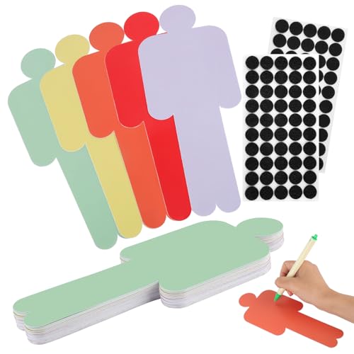 RISF 50 Stück Moderationskarten Set, Mensch Präsentationskarten 20 X 8 cm mit 50 Selbstklebende Klettband, 5 Farben Karteikarten, Lernkarten Blanko für Büro Schule Präsentation Vortrag RISF 50 Stück Moderationskarten Set, Mensch Präsentationskarten 20 X 8 cm mit 50 Selbstklebende Klettband, 5 Farben Karteikarten, Lernkarten Blanko für Büro Schule Präsentation Vortrag von RISF