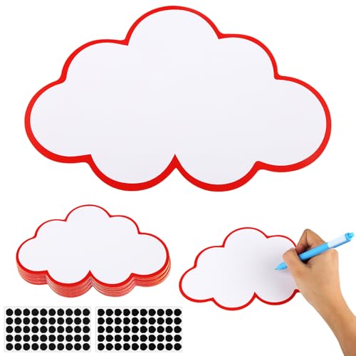 RISF 50 Stück Wolken Moderationskarten mit 50 Selbstklebende Klettband, Karteikarten Groß, Flipchart Papier für Schule, Präsentation, Professionelle Gesprächsleitung, Vortrag Moderation (23 X 14cm) RISF 50 Stück Wolken Moderationskarten mit 50 Selbstklebende Klettband, Karteikarten Groß, Flipchart Papier für Schule, Präsentation, Professionelle Gesprächsleitung, Vortrag Moderation (23 X 14cm) von RISF