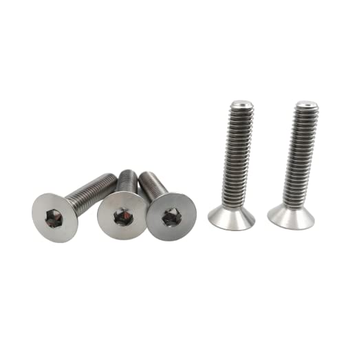 RISON Titanium Bolzen M4x0.7x20mm Innensechskant Senkkopfschrauben GR5 Flachkopf Bolzen Titanlegierungurfarbe Titan Senkkopf Bolzen TC4 Titan Inbusschlüssel Bolzen für Fahrrad MTB 5 Stück von RISON-Titanium