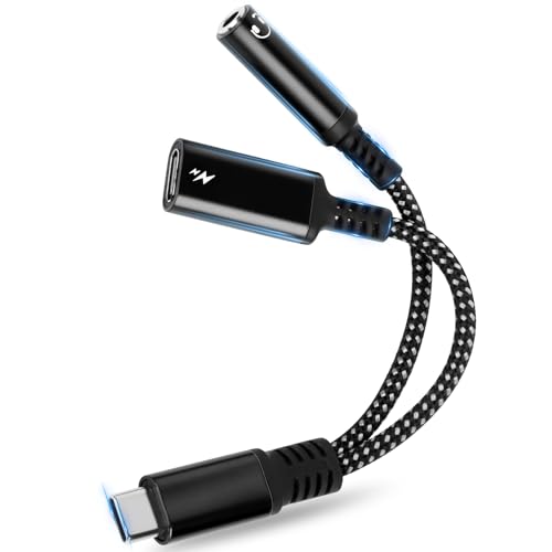 2-in-1 Adapter USB C auf Klinke 3,5mm Kopfhörer, ELEPRUC Type-C auf Klinke Adapter und Laden Kopfhörer Adapter Unterstützt 60W Schnellladung Aux Kabel Type C zu Schnellladung Aux Audio USB-C Devices 2-in-1 Adapter USB C auf Klinke 3,5mm Kopfhörer, ELEPRUC Type-C auf Klinke Adapter und Laden Kopfhörer Adapter Unterstützt 60W Schnellladung Aux Kabel Type C zu Schnellladung Aux Audio USB-C Devices von RISVOWO