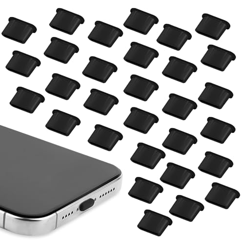 30 Stück USB C Staubschutz, Silikonhülle USB C Staubschutzstecker, Handy USB C Schutzkappe Kompatibel mit Google Galaxy Xiaomi von RISVOWO