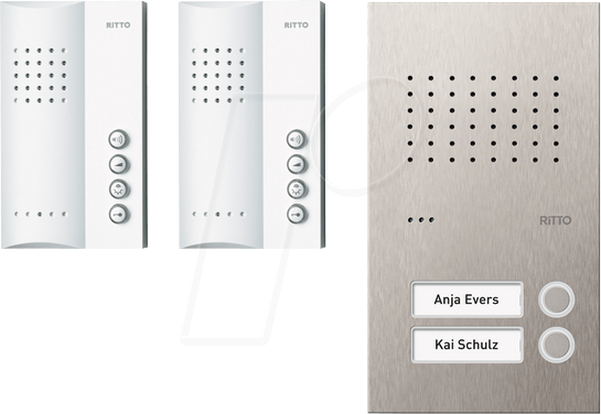 RITTO RGE1818425 - Audio-Türsprechanlagen Set ACERO, 2 Familienhaus von RITTO