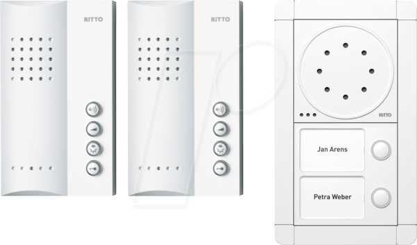 RITTO RGE1891470 - Audio-Türsprechanlagen Set Portier, 2 Familienhaus von RITTO