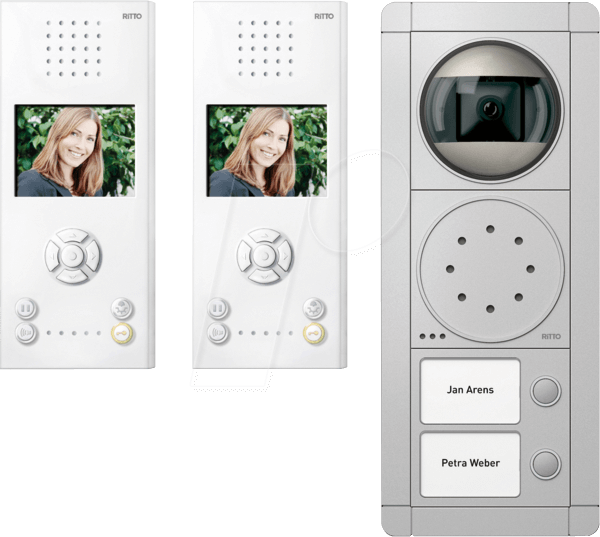 RITTO RGE1892420 - Video-Türsprechanlagen Set PORTIER, 2 Familienhaus von RITTO