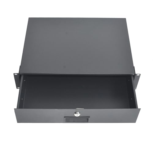 RIVECO 2U Rack-Schublade, 35,6 cm tief, Serverschrank, 48,3 cm Rackmontage, abschließbare Schublade, 36 cm mit Schlüssel von RIVECO