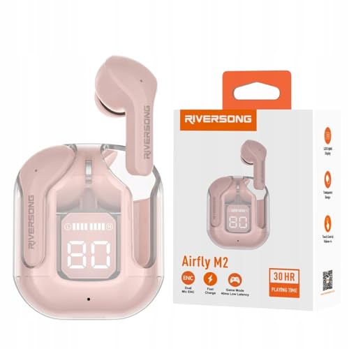 RIVERSONG AirFly M2 Bluetooth-Kopfhörer Rosa, In Ear mit TWS und ANC, Gaming-Kopfhörer mit 40 ms Latenz, Wasserdicht, Touch-Control, Mikrofon RIVERSONG AirFly M2 Bluetooth-Kopfhörer Rosa, In Ear mit TWS und ANC, Gaming-Kopfhörer mit 40 ms Latenz, Wasserdicht, Touch-Control, Mikrofon von RIVERSONG