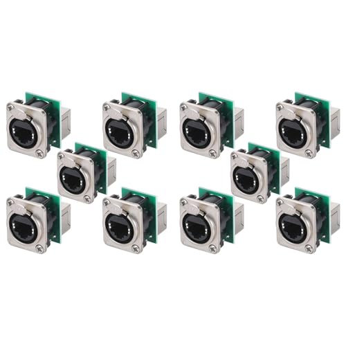 RIYAN 2X Ethercon Rj45-Chassis-Buchse, D-N8FDP RJ45 Feed/Pass-Panel-Montagebuchse, D-Serie Cat5 RJ45 Vertikaler Panel-Montagestecker von RIYAN