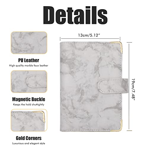 A6 Budget Planer Binder PU Leder Geld Sparen Binder mit Reißverschlussumschlägen, Ideales für die Organisation von Finanzdaten Roseate 19x13cm 420g (12 Zoll #24) von RIZGHWOY