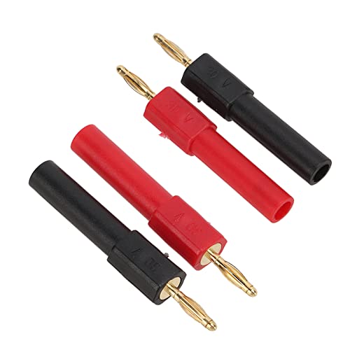 RIZGHWOY Starke Konnektivität Bananen -Stecker -Adapter PA Messingmaterial 2mm/0,08 Zoll Männlich Bis 4 Mm/0,16 Zoll Weiblicher Rotes Schwarzer Bananenanschluss für Schweißmaschinen von RIZGHWOY