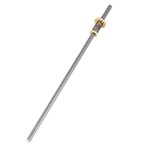T8 Gewindestangenkleiderschraube mit Anti -Backrash -Federbelastungsmutter für 3D Drucker, Hohe Präzision 304 Edelstahlstange, Gravurmaschine und CNC (300 mm) von RIZGHWOY