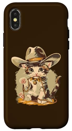 Cowboy Kitten Cute Country Western Girly Graphic Hülle für iPhone X/XS Cowboy Kitten Cute Country Western Girly Graphic Hülle für iPhone X/XS von RJ Threads