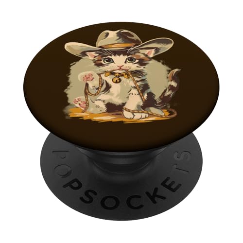 Cowboy Kitten Cute Country Western Girly Graphic PopSockets Klebender PopGrip Cowboy Kitten Cute Country Western Girly Graphic PopSockets Klebender PopGrip von RJ Threads