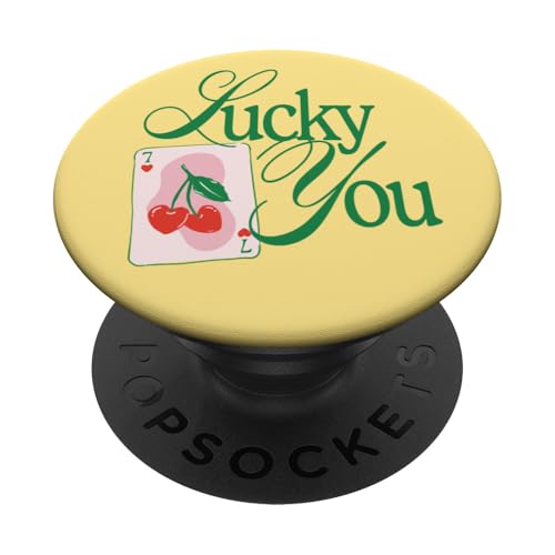 Lucky You Playing Card Cherries Cute PopSockets Klebender PopGrip Lucky You Playing Card Cherries Cute PopSockets Klebender PopGrip von RJ Threads
