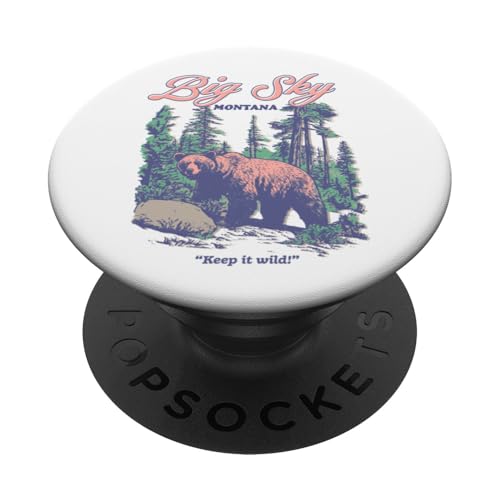 Ripple Junction Big Sky Montana Bear Souvenir Graphic PopSockets Klebender PopGrip Ripple Junction Big Sky Montana Bear Souvenir Graphic PopSockets Klebender PopGrip von RJ Threads