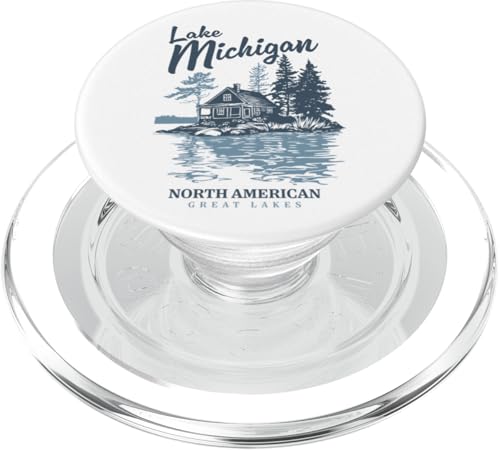Ripple Junction Lake Michigan Lakeside Cabin Souvenir PopSockets PopGrip für MagSafe Ripple Junction Lake Michigan Lakeside Cabin Souvenir PopSockets PopGrip für MagSafe von RJ Threads