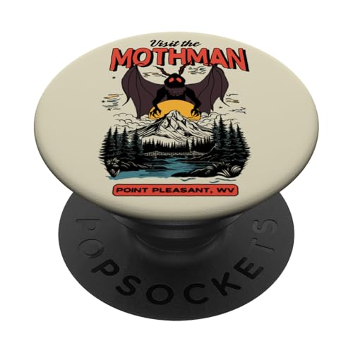 Ripple Junction Visit the Mothman Funny Retro Graphic PopSockets Klebender PopGrip Ripple Junction Visit the Mothman Funny Retro Graphic PopSockets Klebender PopGrip von RJ Threads