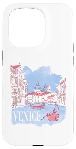Venice Canals Watercolor Sketch Souvenir Hülle für iPhone 15 Pro von RJ Threads