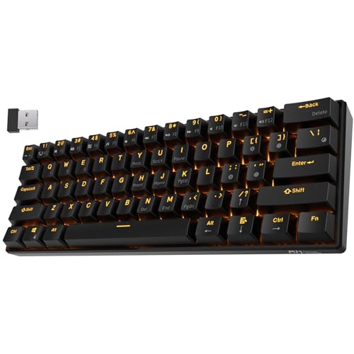 RK ROYAL KLUDGE RK61-US 2.4Ghz Kabellose/Bluetooth/Verkabelte 60% Mechanische Tastatur, 61 Tasten kompakte Tastatur, Hot Swappable Braune Schalter Gaming Tastatur mit Software für Windows/Mac/Android von RK ROYAL KLUDGE