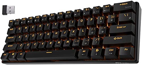 RK ROYAL KLUDGE RK61-US 2.4Ghz Kabellose/Bluetooth/Verkabelte 60% Mechanische Tastatur, 61 Tasten kompakte Tastatur, Hot Swappable Rote Schalter Gaming Tastatur mit Software für Windows/Mac/Android von RK ROYAL KLUDGE