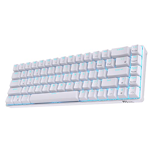 RK ROYAL KLUDGE RK68 Hot-Swappable 65% kabellose mechanische Tastatur, 65% 68 Tasten kompakte Bluetooth-Gaming-Tastatur mit eigenständigen Pfeil-/Steuerungstasten, Clicky Blauen Schalter von RK ROYAL KLUDGE