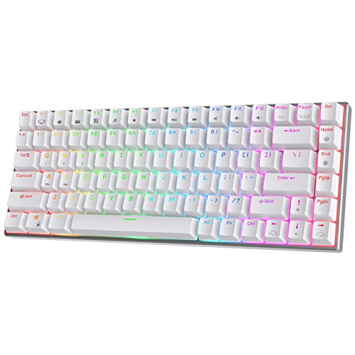 RK ROYAL KLUDGE RK84 Pro 75% RGB Triple Mode BT5.0/2.4G/Wired Hot-Swap-fähige mechanische Tastatur, 84 Tasten kabellose Bluetooth-Gaming-Tastatur mit Aluminiumrahmen, taktiler brauner Schalter von RK ROYAL KLUDGE